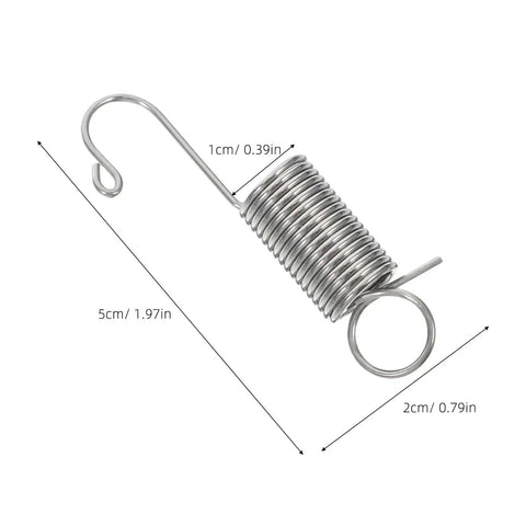 Top Notch 12-Piece Mini Stainless Steel Extension Springs Kit With Secure Hooks And Wire Pulling Clips For Quick Graphic Swaps On Display Boards Perfect For Shop Repairs And Tough Industrial Jobs With Durable Galvanized Metal For Maximum Stability., 5cm mini stainless steel extension spring with hooks, 1cm coil, 2cm loop