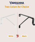 Heavy Duty Adjustable Closet Rod Brackets Two Pack Wall Mounted White Shelf Support in white and black colors for easy installation.
