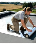 Heavy Duty Self Adhesive Waterproof Asphalt Tape For Swift Roof Patch Repairs being applied by a person on a roof.