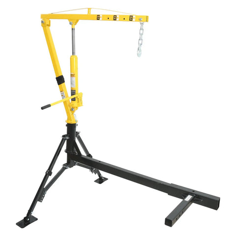Portable Hydraulic Receiver Hitch Mounted Crane With 1000 Lb Capacity And 360 Degree Swivel For Pickup Trucks Three Boom Options 500 750 And 1000 Lb Fits 2 Inch Class III IV Hitches Adjustable Support Legs