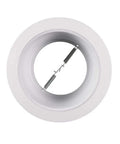 Six Inch White Recessed Lighting Baffle Trim Fits Standard Six Inch Housings shows smooth white finish and spring clips for easy installation.
