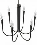 Penrose 6-Light Chandelier In Polished Nickel Finish For Dining Room, Modern Flush Mount Ceiling Fixture With Adjustable Hanging Rods