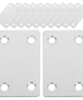 Heavy Duty Flat Corner Brackets 30 Pieces Stainless Steel Furniture Bracing For Wood Shelves with fixing plate, 19mm hole spacing.