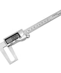 Digital Disc Brake Rotor Caliper with Large LCD Screen measuring 150mm in stainless steel with clear LCD display.