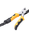 RitoEasysports Electric Badminton Racket Trumpet Plier 2A Cold Hot Press Crimping Machine For Grommets And Eyelets Installation Us Plug Durable Steel Tool with yellow and black grips.