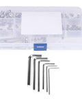 340 Piece Set Screw Kit With End Hex Adapters And Six Wrenches 304 Stainless Steel Fasteners, with storage box