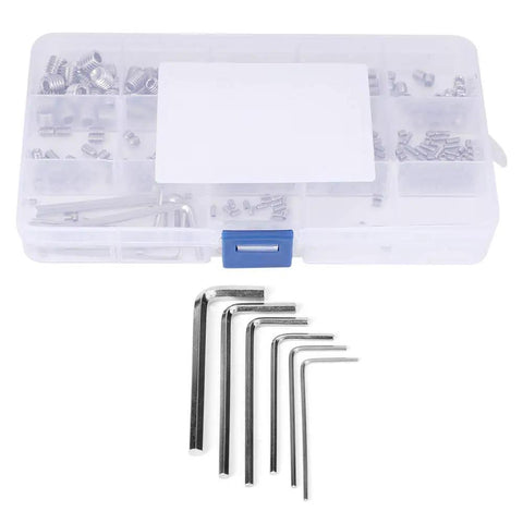 340 Piece Set Screw Kit With End Hex Adapters And Six Wrenches 304 Stainless Steel Fasteners, with storage box