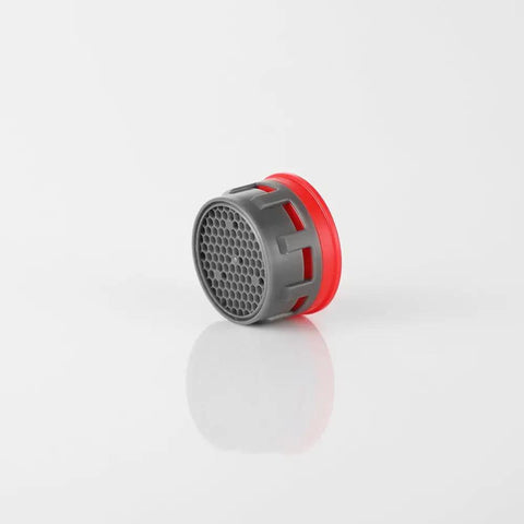 Standard Size Bathroom Faucet Aerators 3 Pack 2.2 Gpm Water Saving Restrictor Inserts with red and grey design for smooth water flow.