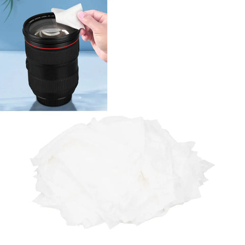 100 Pcs Top Shelf Lint Free Microfiber Cleanroom Wipers Bulk Pack Dust Free Polyester Cleaning Cloths For Electronics Lenses Lab Gear Workshop Tools Straight Up Spotless Finish being used to clean a camera lens.