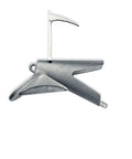 Silver aluminum head of Dead Bait Slow Trolling Lure Pro Grade Rig For Kayaks Boats And Jet Skis With Hyper Realistic Swimming Action.