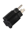 15 Amp To 20 Amp T Blade Plug Adapter For 120V Outlets, 3 Prong Household Converter, Grounded Gray UL Listed, side view