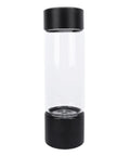 Portable Hydrogen Water Bottle Generator With 1400ppb Hydrogen Rich Water, 16oz glass cup, black cap and base, SPE Electrolysis Technology