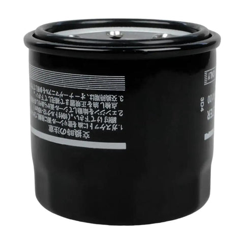Black cylindrical oil filter from Subaru Engine Oil Filter And Crush Gasket Kit 12 Pack Compatible With Legacy Outback Impreza WRX STI Forester Baja Models 1990s To 2021 15208AA100 11126AA000 Replacement Parts.