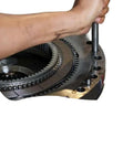 Real Badass 10 Ton Hydraulic Ram Rod Replacement Hub Puller Compatible With Pulleys Gear Hubs And Bearings Built For Heavy Daily Shop Work Without Breaking A Sweat, inserted into a gear assembly.