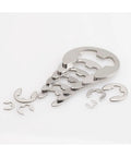 Premium 316 Stainless Steel E Clip Circlip Retaining Ring for Shaft Fastener M7 Size 20 Piece Pack laid out in various sizes.