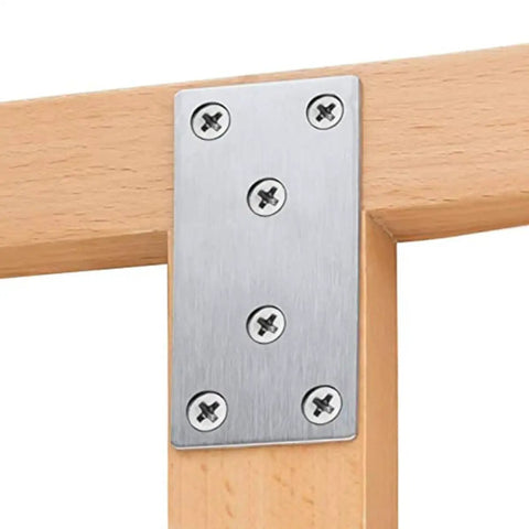 Flat Corner Brace Plates With Fixing Screws Stainless Steel Heavy Duty 98mm Brackets Set Of 10 For Fastening Furniture DIY Home Upgrades