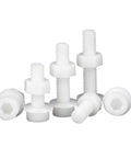 White Nylon Hex Socket Head Cap Screws And Nuts Kit With Washers Built To Last For Indoor Outdoor Use Insulated Cup Allen Bolts Premium SS304 Stainless Steel Hardware Easy To Tighten And Adjust Includes Nuts And Washers, white hex bolts