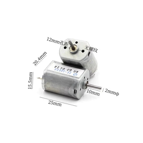 FF-130SH-14230 Mini 130 DC Motor 3V-12V 6V 7500RPM Micro 20mm Electric Motor showing dimensions