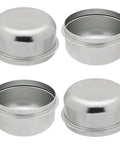 Four Pack 2.5 Inch Trailer Axle Dust Caps For EZ Lube Hubs 6 On 5.5 Inch Silver Replacement Dust Covers