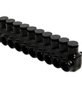 Hella Tough Twelve Wire Multi Tap Electrical Connector Block With Dual Side Wire Entry Handles Up To Five Hundred MCM And Four AWG, 12 port black terminal block.