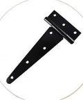 Two Pack Beefy Heavy Duty Black T Shape Iron Hinges With Soft Close Dampening System for cabinets and gates, strap hinge detail