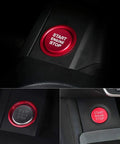 Audi Slick Red Engine Start Button Cover Stickers For A4 A5 A6 A7 Q5 Models, premium metal trim decor installed on ignition