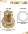 Straight Up Heavy Duty Brass Radiator Coolant Expansion Tank Bleeder Screw And Drain Plug Replacement For Bmw X3 X5 With Premium Sealing O Ring, showing sizes and details.