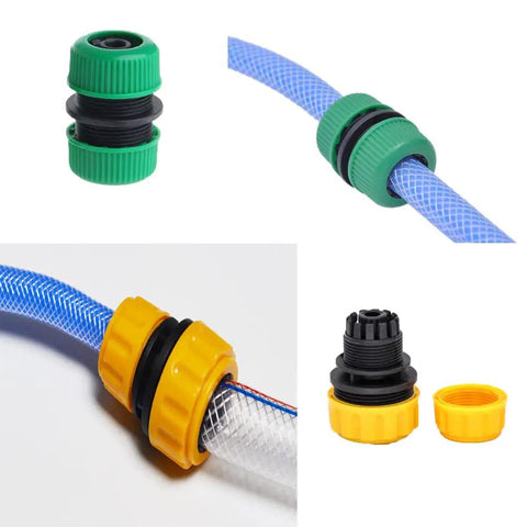 6 Pack Hose Connectors Quick Connect Kit For 1/2 To 1/2 And 1/2 To 3/4 Inch Couplings, Irrigation Fittings, Garden Drip Tubing Adapters
