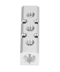 Aluminum Pneumatic Manifold Block With Quick Connect Air Couplers For Factory Use, G1 Half Inlet To G1 Quarter Outlet, 30x30mm