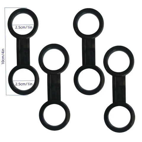4 silicone double-loop pieces from 8 Pack Dope Snorkel Keeper Clips Set For Snorkeling And Scuba Gear, each 10cm in length