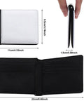 Heat Transfer Wallet DIY Card Holder One Side Print Kit for Women and Men, PU leather, 11x9.5 cm, black white closed and open views