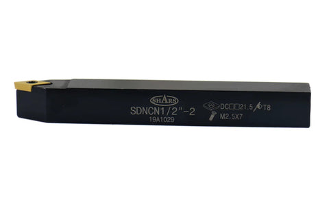 1/2 Inch Indexable Carbide Turning Tool Set SDNCN holder with DC insert, Rock Solid Kit, 4 Inch OAL, side view