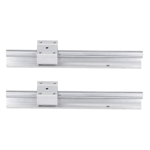 Two Piece 300mm Steel Linear Rail Guide With SBR16 Slide Block For CNC Parts Delivers Smooth Accurate Motion And Easy Installation For Precise Machining And Automation Gear, shown with two rails