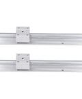 2 Pack 300mm Steel Linear Rail Guide With SBR16 Slide Block For CNC Machines And Automation Projects, side view