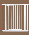 Image of white baby gate with 4 Pack 8MM Threaded Spindle Rods For Baby Gates Pressure Mounted Accessory Bolts Kit Easy Install
