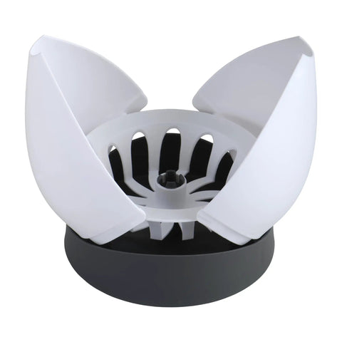 Heavy Duty Toilet Plunger With Hideaway Holder Caddy, showing open white caddy design with non-skid rubber base