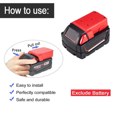 How to use Jump Starter Cables With Adapter For Milwaukee M18 18V Batteries 2ft 8AWG Automotive Booster Cables