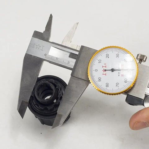 Calipers measuring Rear Hub Body For Mountain Bikes Freehub Replacement 8/9/10/11 Speed, showcasing precision size.