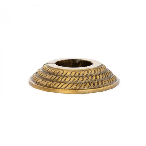 Aluminum Escutcheon Plate 3.13 Inch Outer Diameter Radiator Flange With Lacquered Antique Gold Finish, side view
