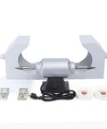 Shop Ready 3000 RPM Rotary Polisher With 550 Watt Copper Motor Heavy Duty Bench Buffer with steel frame and polishing wheels.