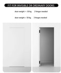 Graphic showing hinge requirements based on door weight for 3 Pack Self Closing Door Hinges With 5.8 Inch Spring Loaded Action.