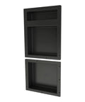 Triple Niche Recessed Shower Shelf Black With Three Inner Shelves 16 Inch Wide 34 Inch High 4 Inch Deep Tile Ready Install Horizontally Or Vertically Shower Storage Game Changer