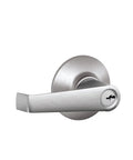 Elan Lever Keyed Entry Lock In Satin Chrome, Sleek Door Handle That Fits Standard Pre Drilled Doors, Easy Screwdriver Install