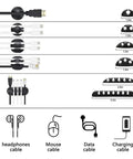 Ultimate 173 Piece Cable Management Kit With Heavy Duty Adhesive Wall Clips And Secure Cord Ties showing various cable clips and sizes.