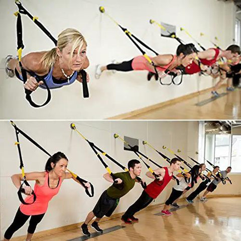 Heavy Duty Wall And Ceiling Mount Bracket For Gym Suspension Straps And Battle Ropes With 850 Lb Load Rating used in group workout.