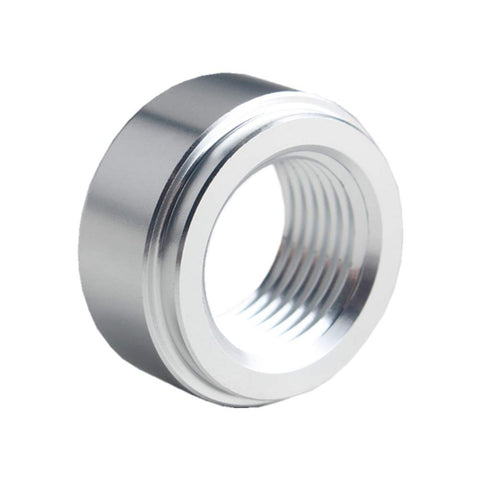 Pair Of 3/8 Inch NPT Aluminum Weld On Bung Fittings For Fuel Tanks Lightweight 6061 Alloy close-up view