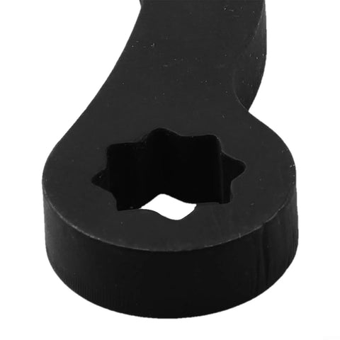 Close-up of black Pry Bar Wrench Adaptor Head for Half Inch Drive Crowbar Adapter Open End Wrench Pro Grade Hardened Steel.