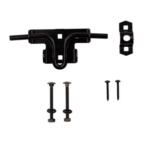 Heavy Duty Sliding Bolt Gate Latch For Wood Fences And Metal Gates WeatherGuard Coated Cold Rolled Steel Padlock Compatible Black Finish Left Or Right Hand Install Weatherproof Outdoor Gate Hardware