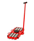 Heavy Duty Machine Mover Skates With 24 Ton Load Capacity And Sturdy Handles For Smooth Rollin Across Factory Concrete Floors Built Tough With Reinforced Steel Shafts To Shift Heavy Industrial Gear Without Breaking A Sweat in red and silver.