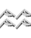 Four Pack Short Arm Cabinet Hinges With Wide Angle Design For 90 Degree Openings in silver cold rolled steel